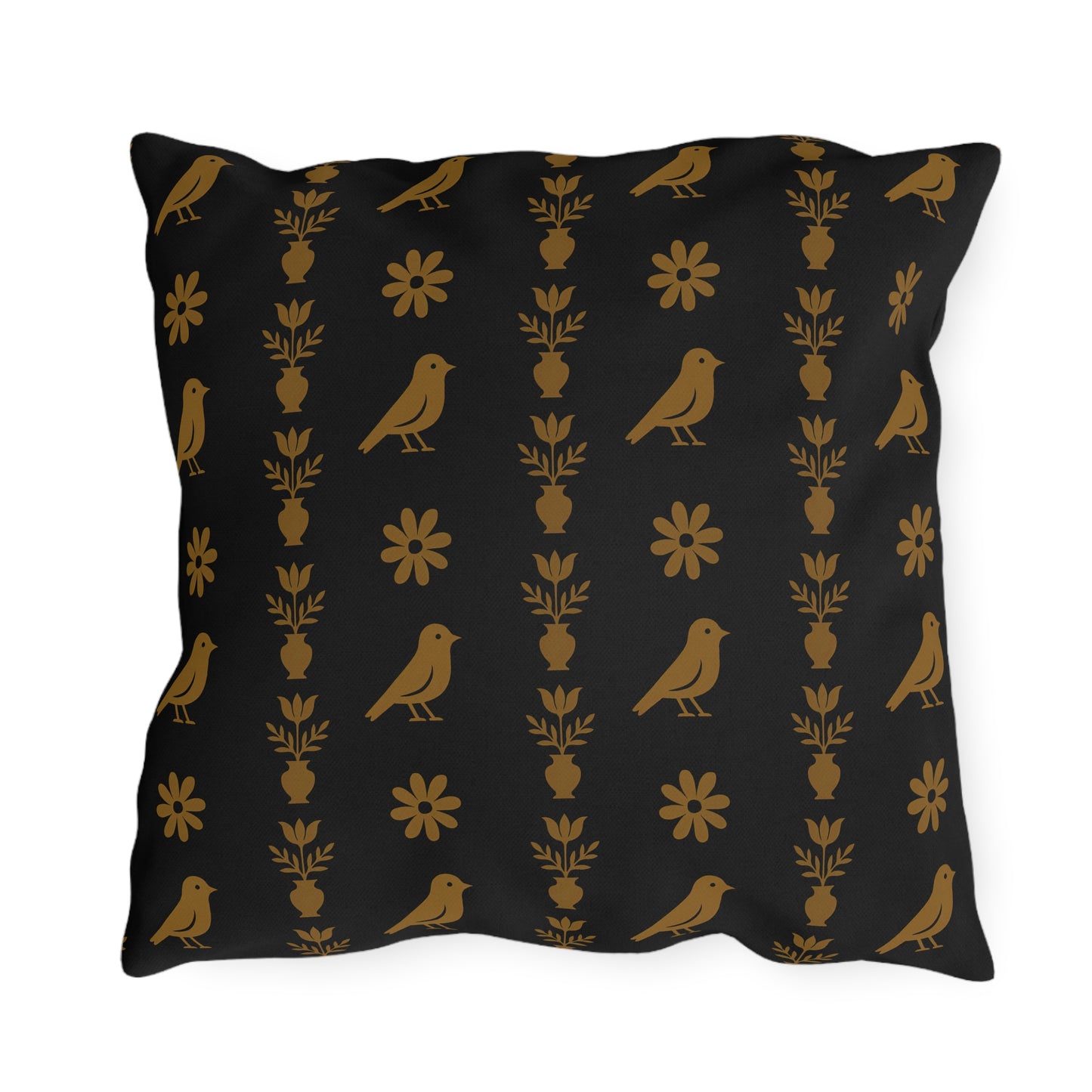 Stylish Outdoor Pillow, Boho Decor, Garden Cushion, Bird Print Pillow, Patio Cushions, Home Decor Accent
