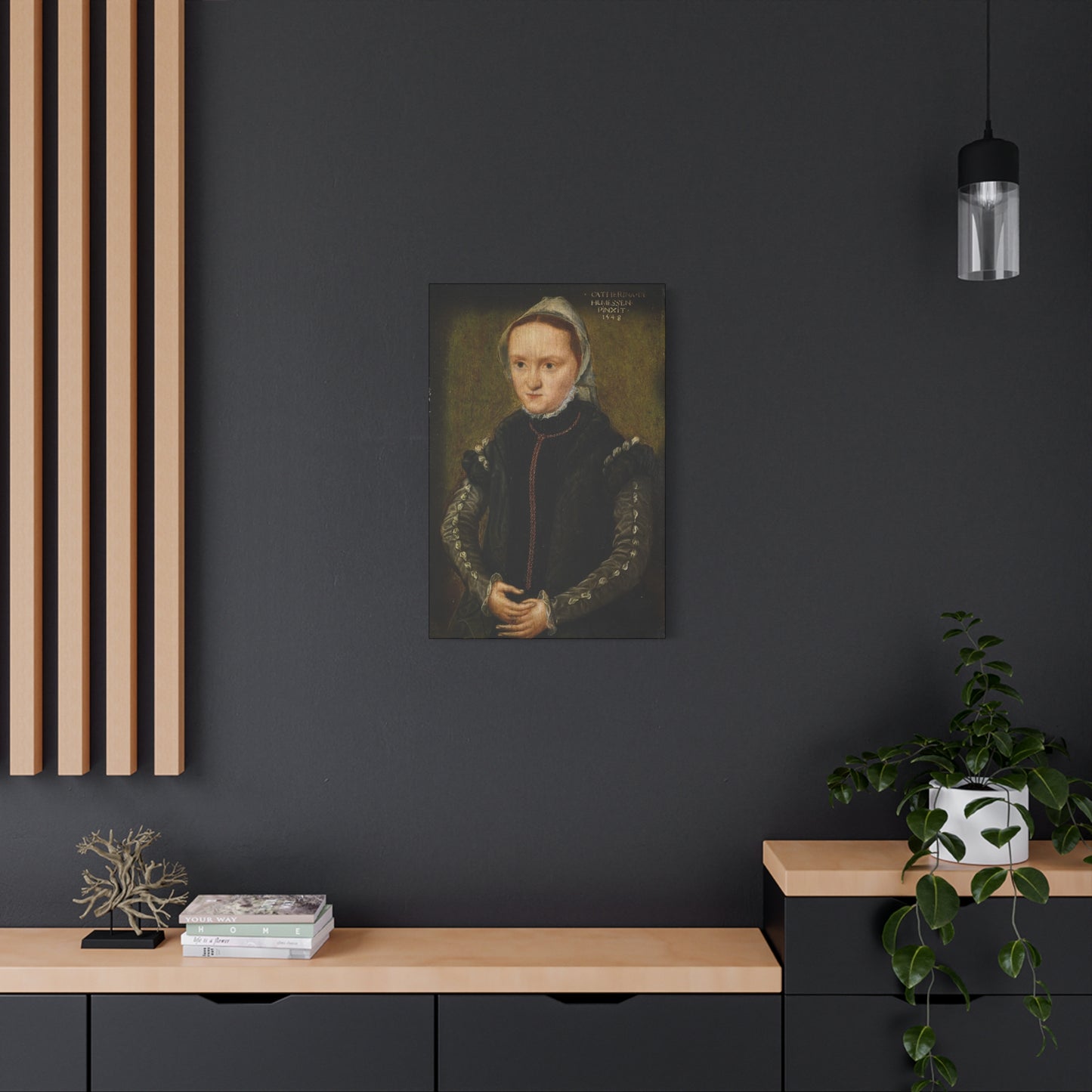 Elegant Stretched Canvas Art Print, Antique Reproduction Portrait Decor