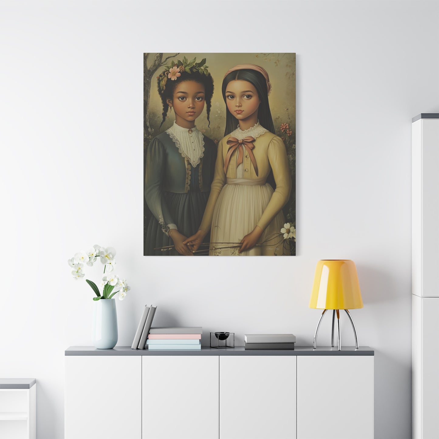 Stretched Matte Canvas Art Print - Diverse Sisterhood Portrait, Wall Decor, Gift for Home, Art Lovers, Gallery Wall