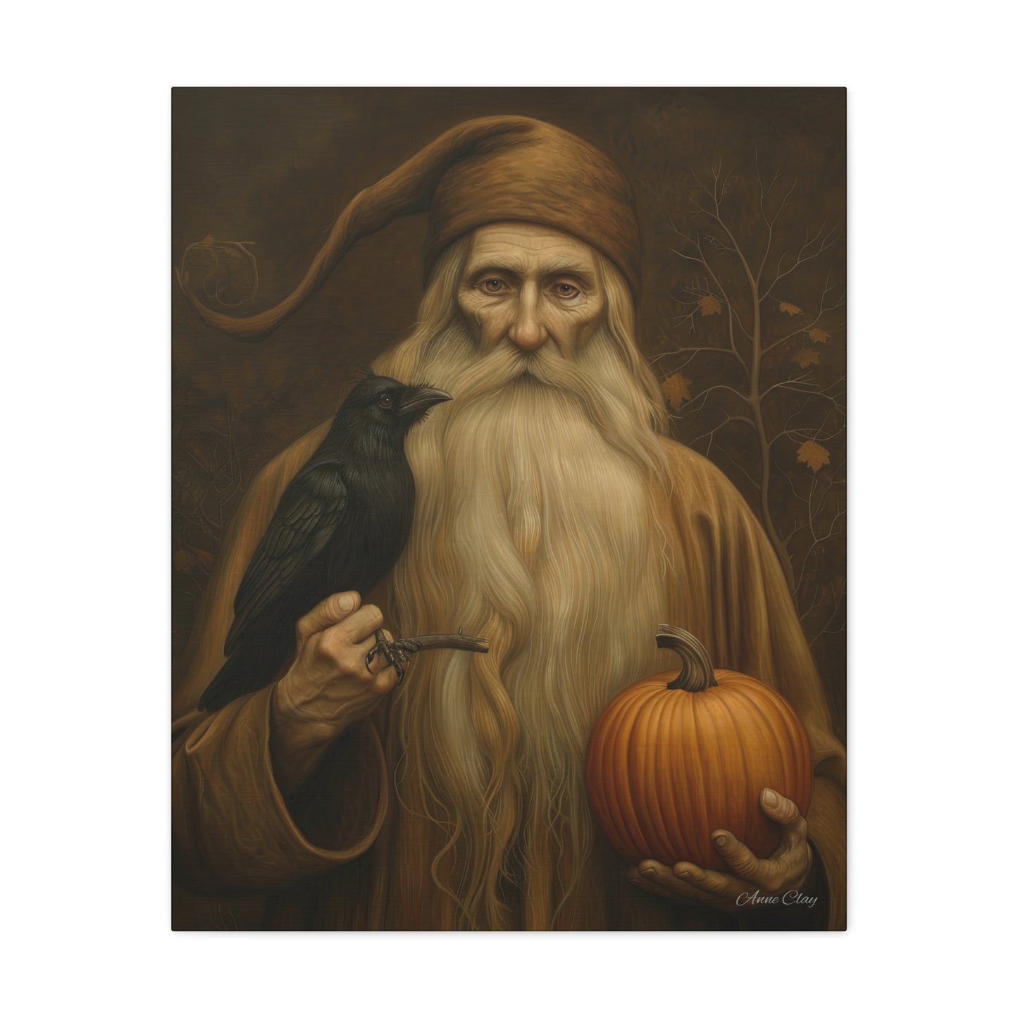 Mystical Harvest Canvas Art, Autumn Decor, Halloween Wall Art, Rustic Home Decoration, Gift for Nature Lovers