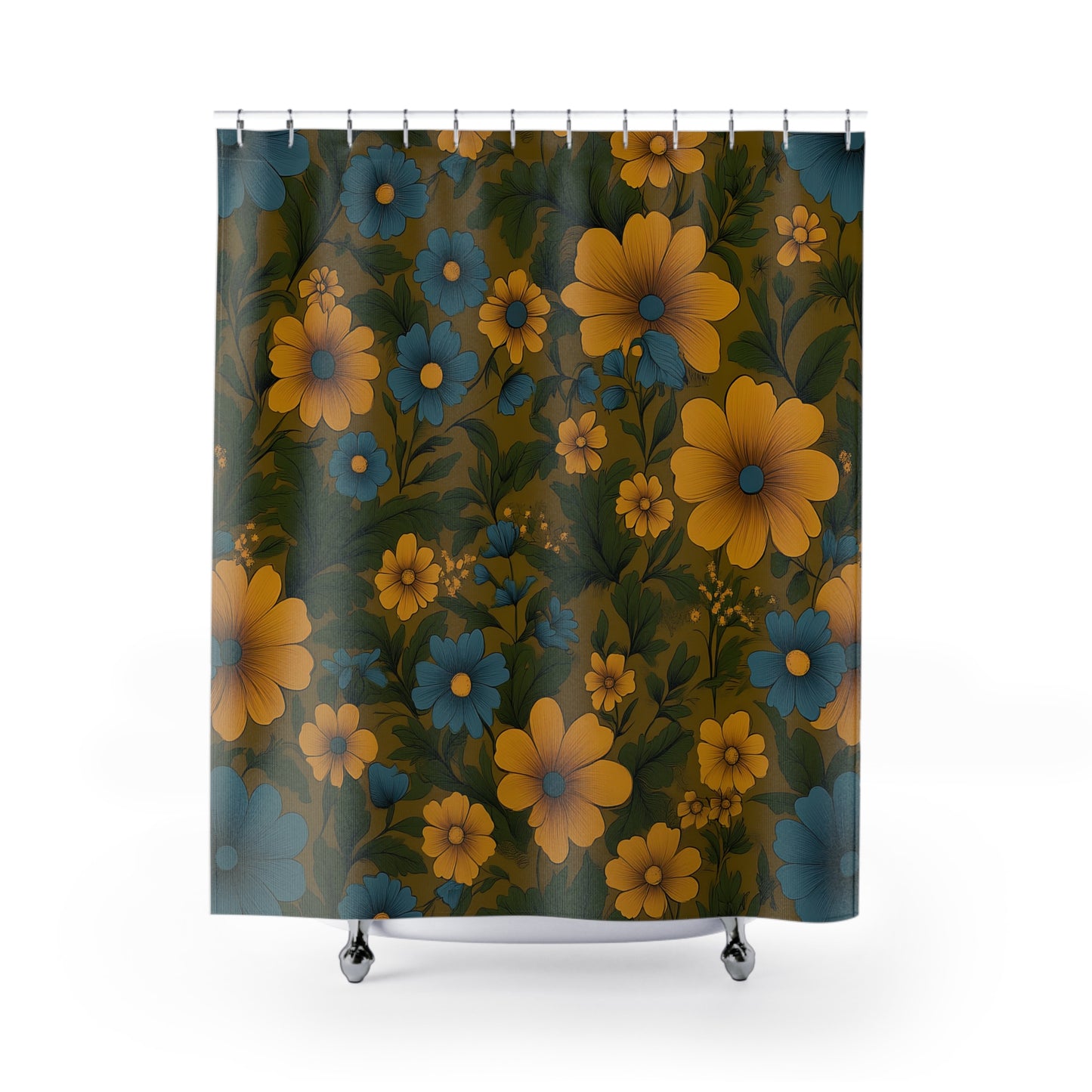 Bohemian Floral Shower Curtain, Vintage Bathroom Decor, Gift for Her, Spring Home Accent, Colorful Floral Design