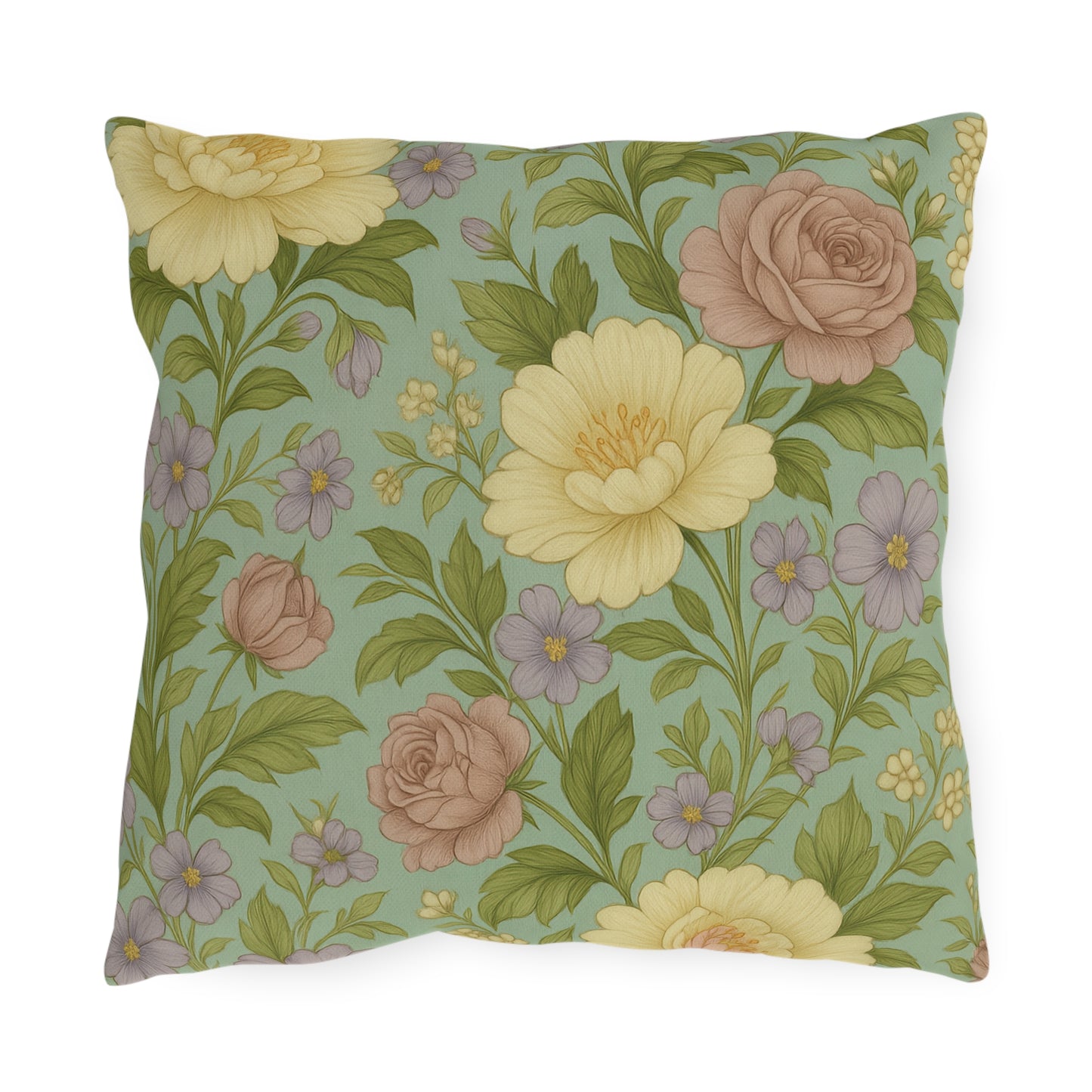 Botanical Outdoor Pillows, Floral Patio Decor, Garden Cushions, Shabby Chic Throw, Summer Home Accents