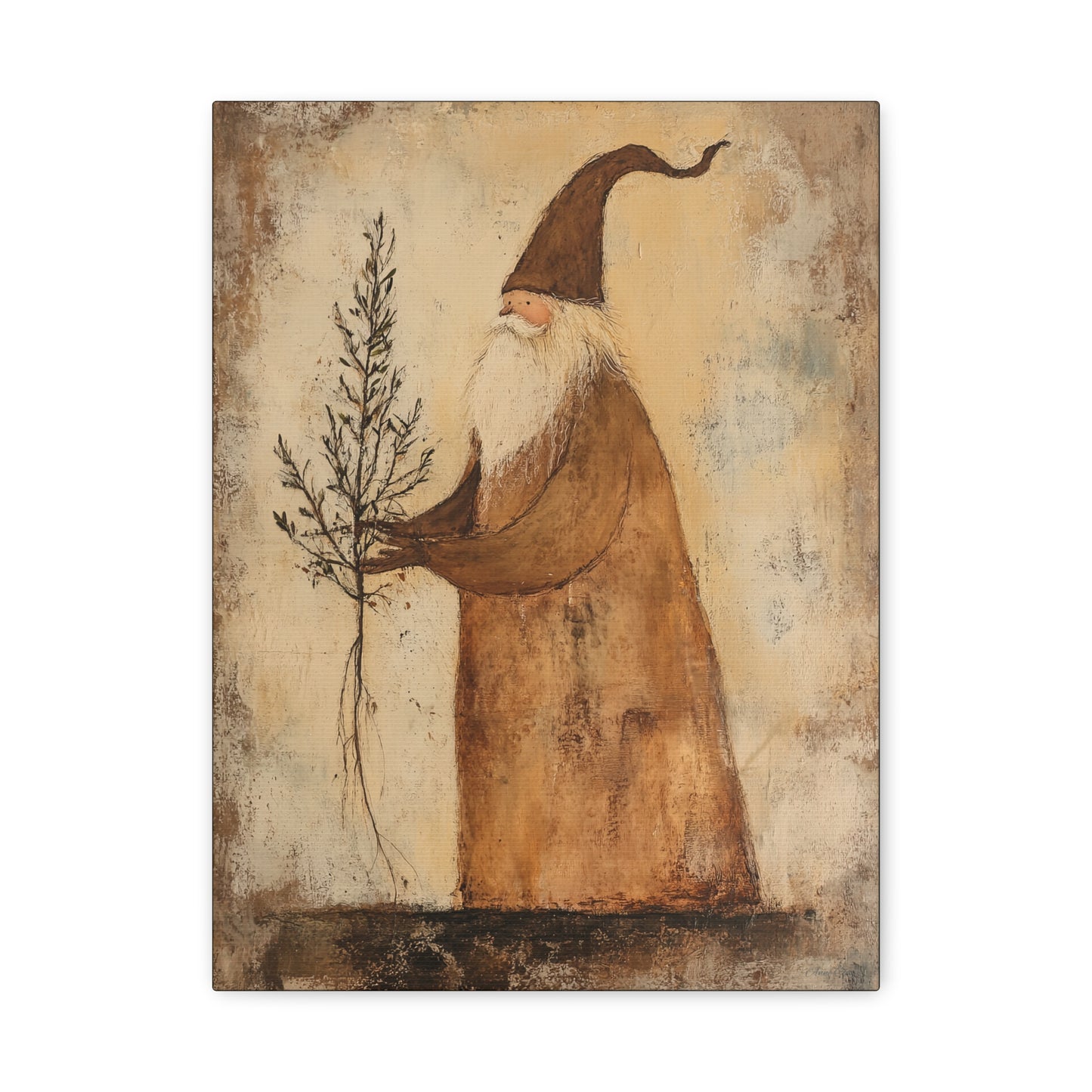Grungy Earth Santa Matte Canvas, Stretched, 1.25"
