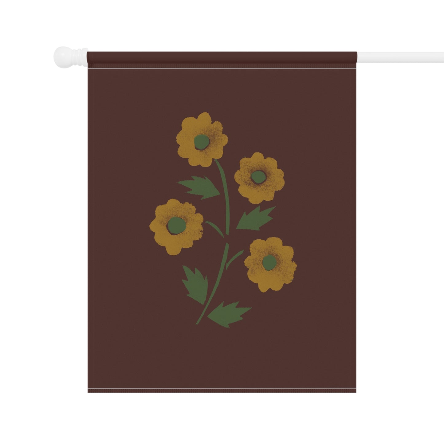 Stencilled Flower on Country Red Garden & House Banner