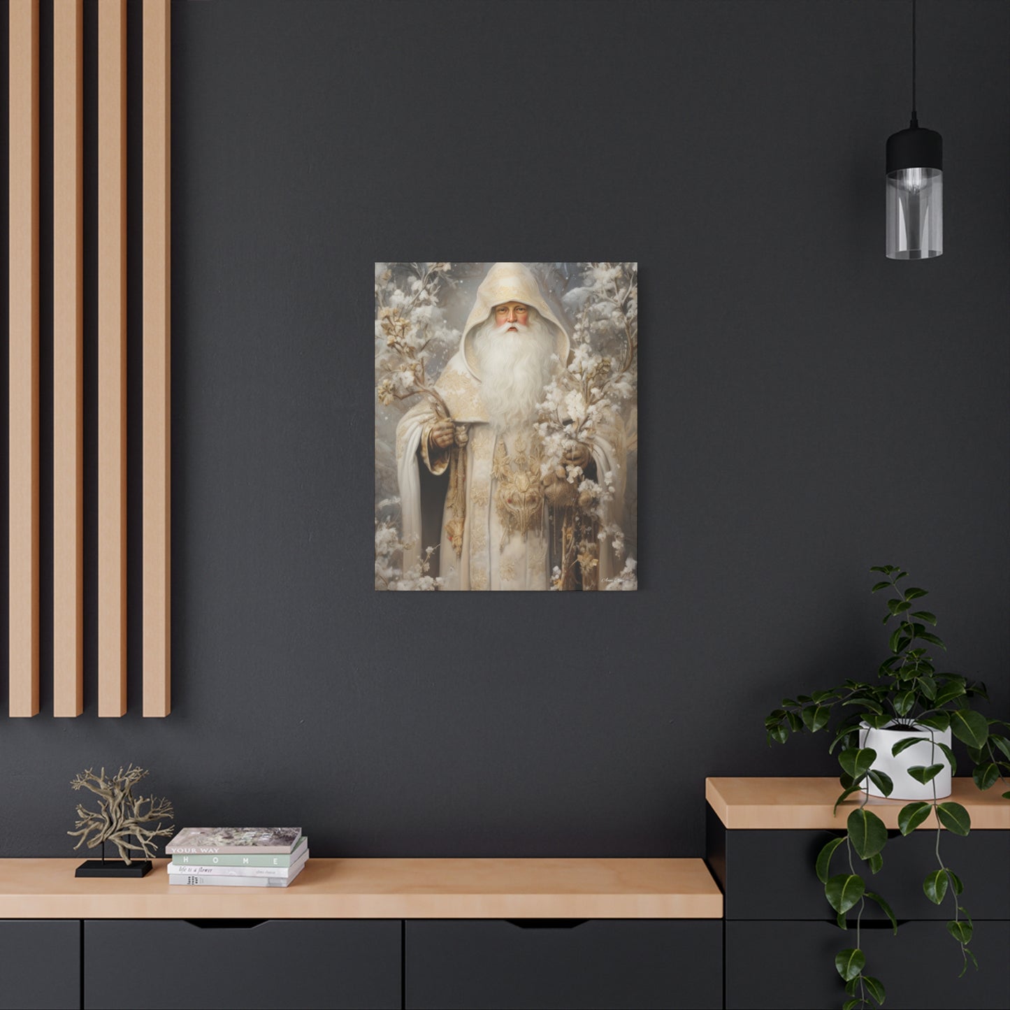 Winter White Santa Matte Canvas, Stretched, 1.25"