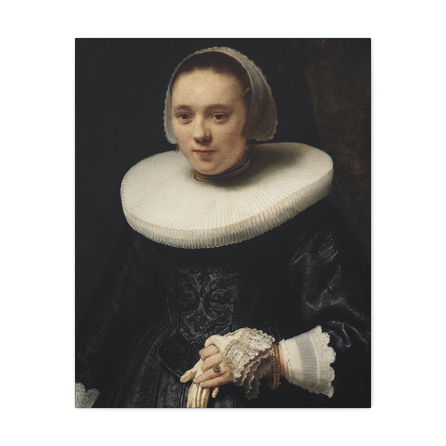 1600's Woman Classic Portrait Matte Canvas Wall Art – Elegant Home Decor for Art Lovers