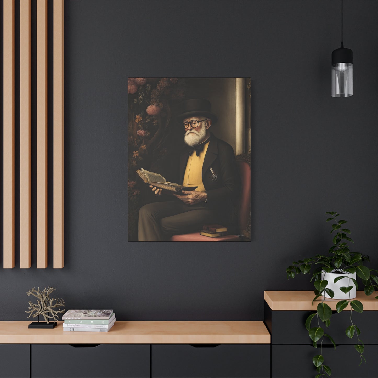 Vintage Literary Canvas Wall Art, Reading Decor, Unique Gift for Book Lovers, Home Office Wall Art, Cozy Vibe Decor