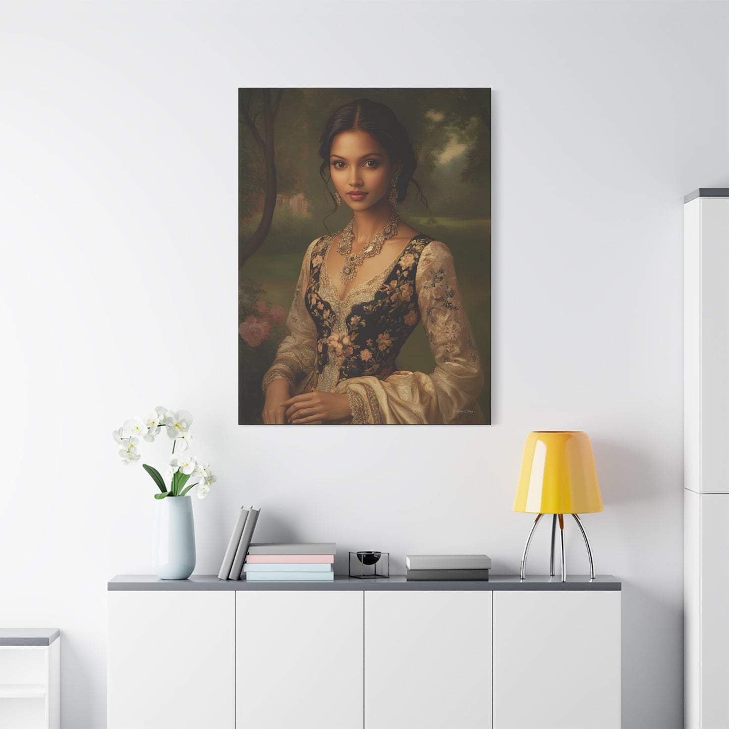 Elegant Floral Canvas Art Print, Wall Décor, Home Decoration, Gift for Her, Feminine Artwork, Vintage Inspired