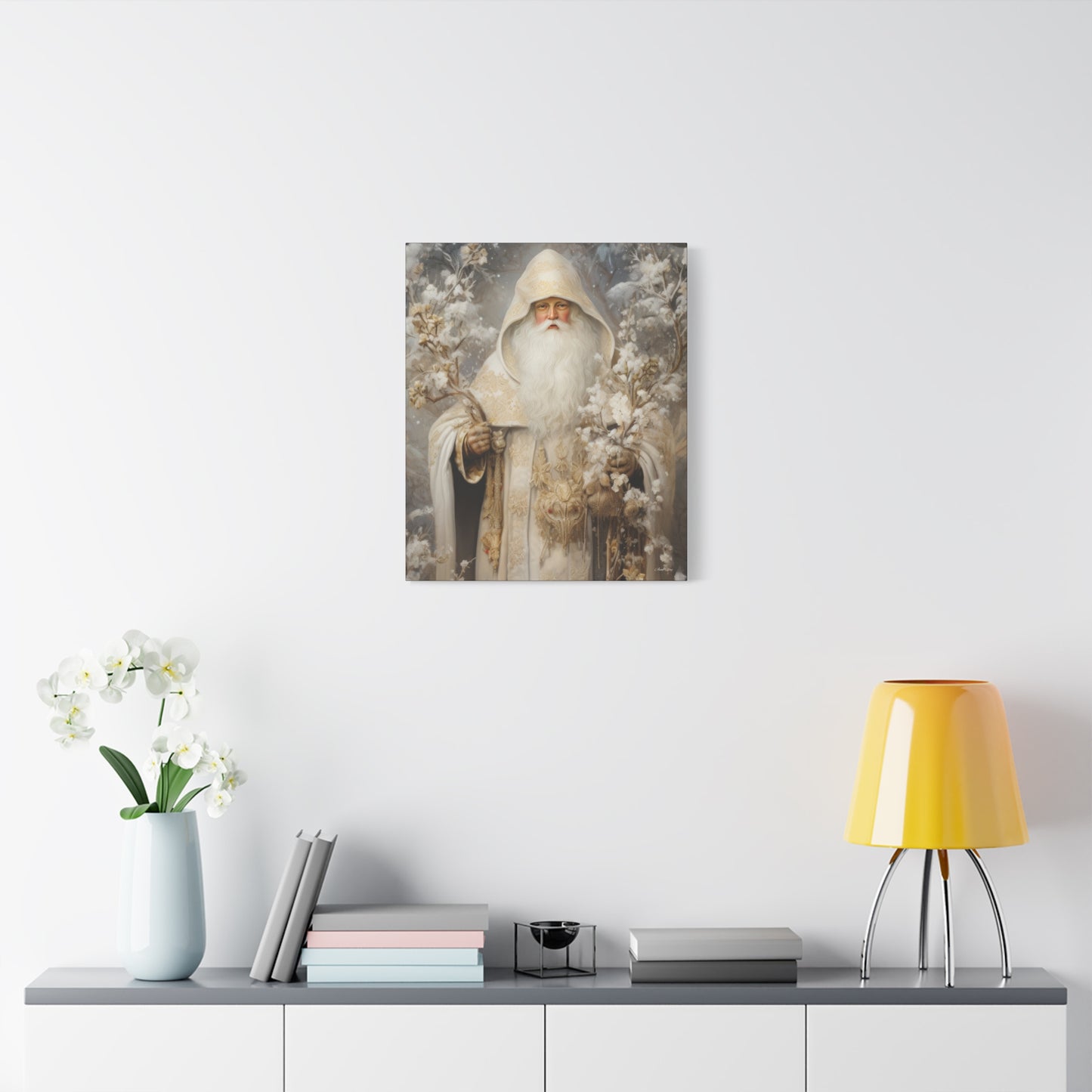 Winter White Santa Matte Canvas, Stretched, 1.25"