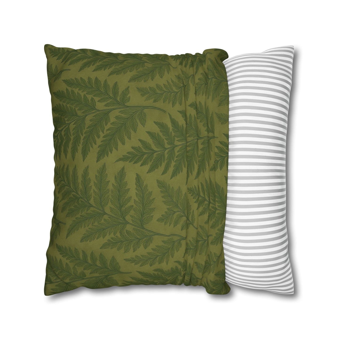 Fern Pattern Nature-Inspired Accent, Green Leaf Pillowcase, Gifts for Plant Lovers