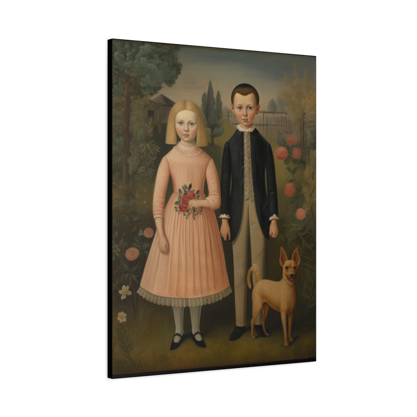 Whimsical Vintage Art Print - Matte Stretched Canvas Wall Decor