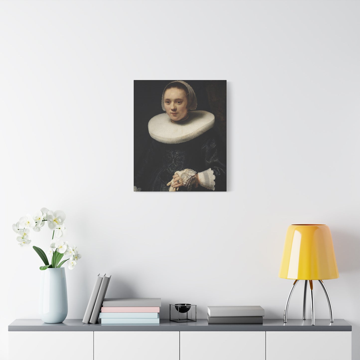 1600's Woman Classic Portrait Matte Canvas Wall Art – Elegant Home Decor for Art Lovers