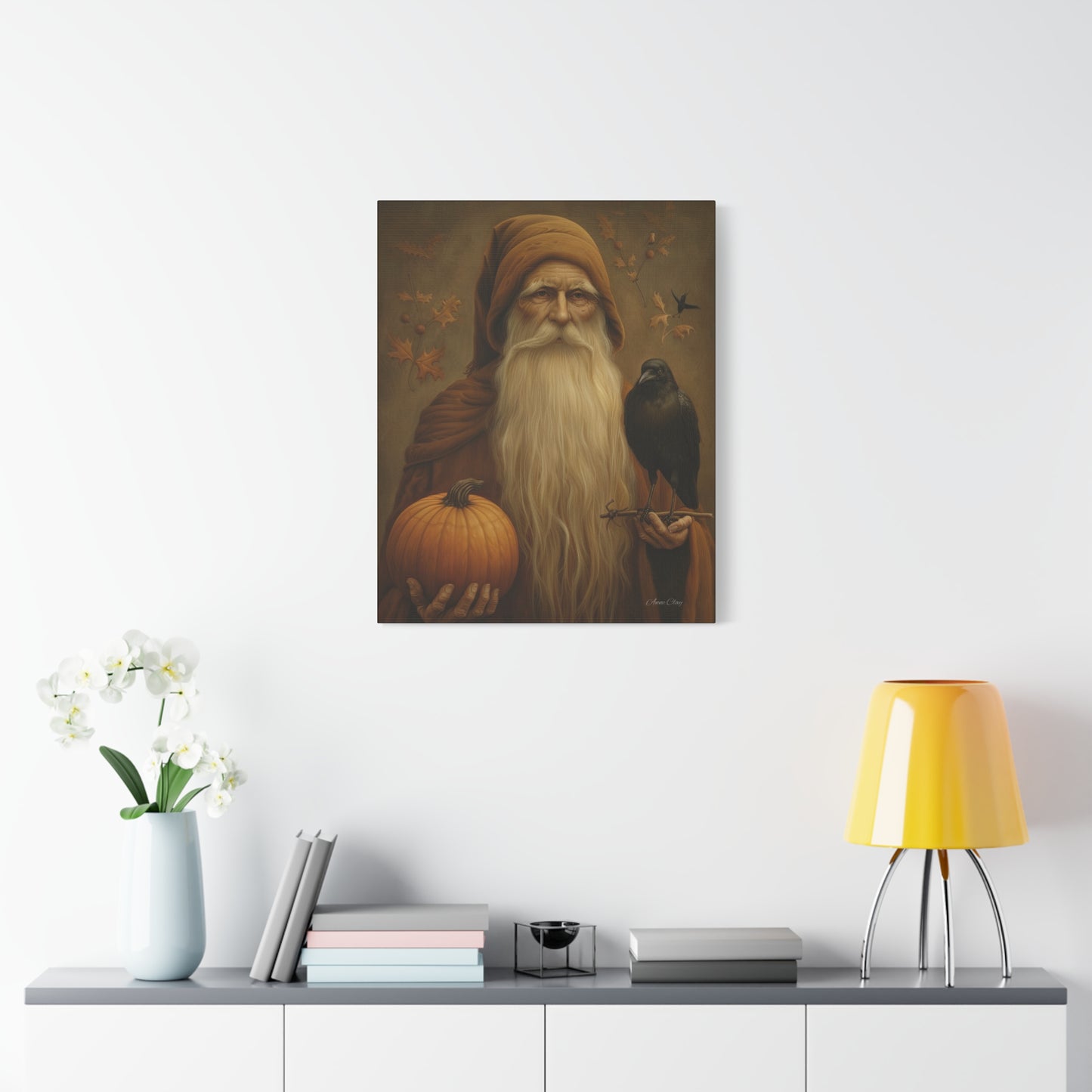 Mystical Fall Canvas Art, Autumn Decor, Nature Wall Art, Halloween Home Decor, Gift for Harvest Season