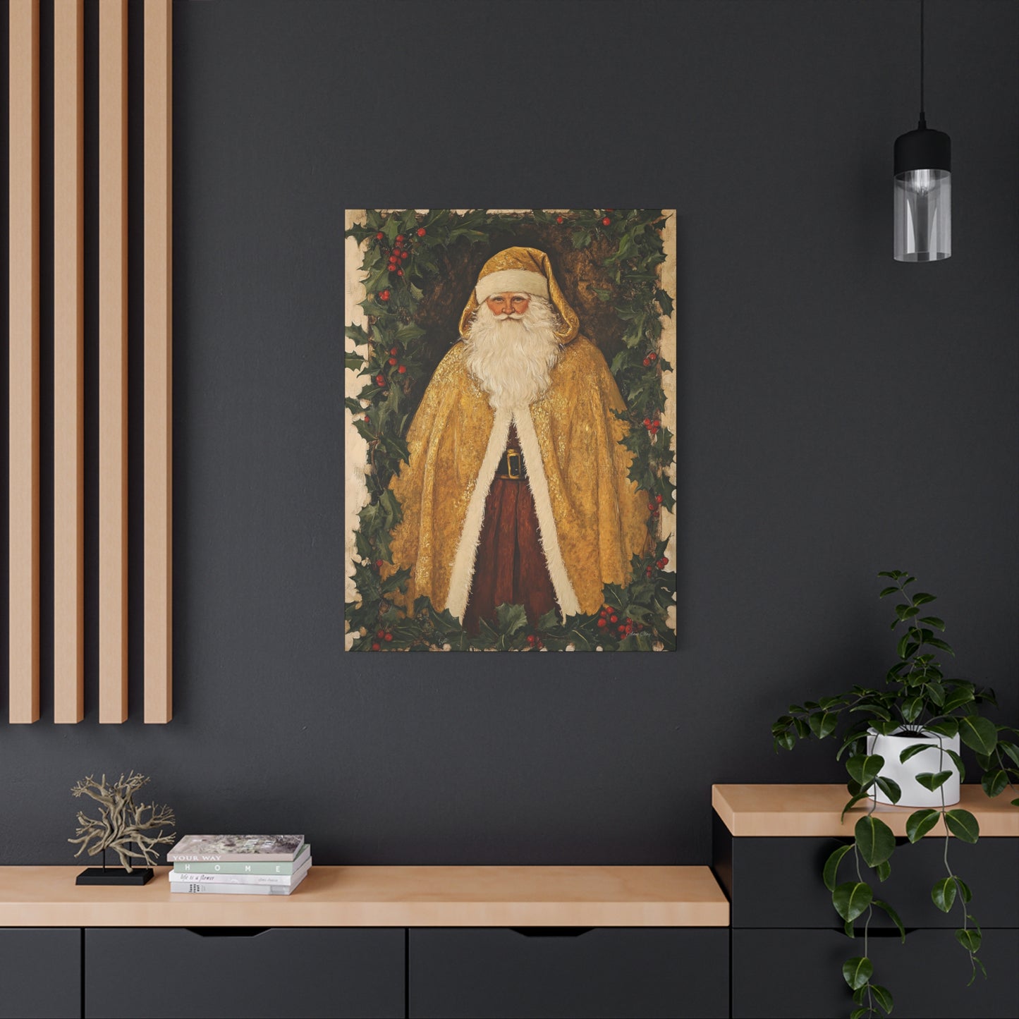 Golden Furry Santa Matte Canvas, Stretched, 1.25"