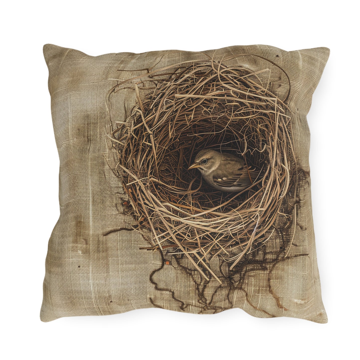Bird in the Nest Outdoor Pillows