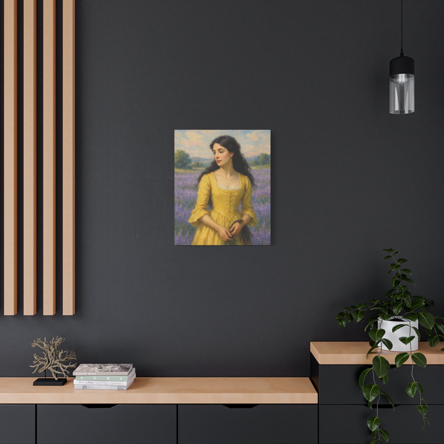 Stretched Canvas Art Print, Floral Decor, Wall Art for Living Room, Lavender Fields