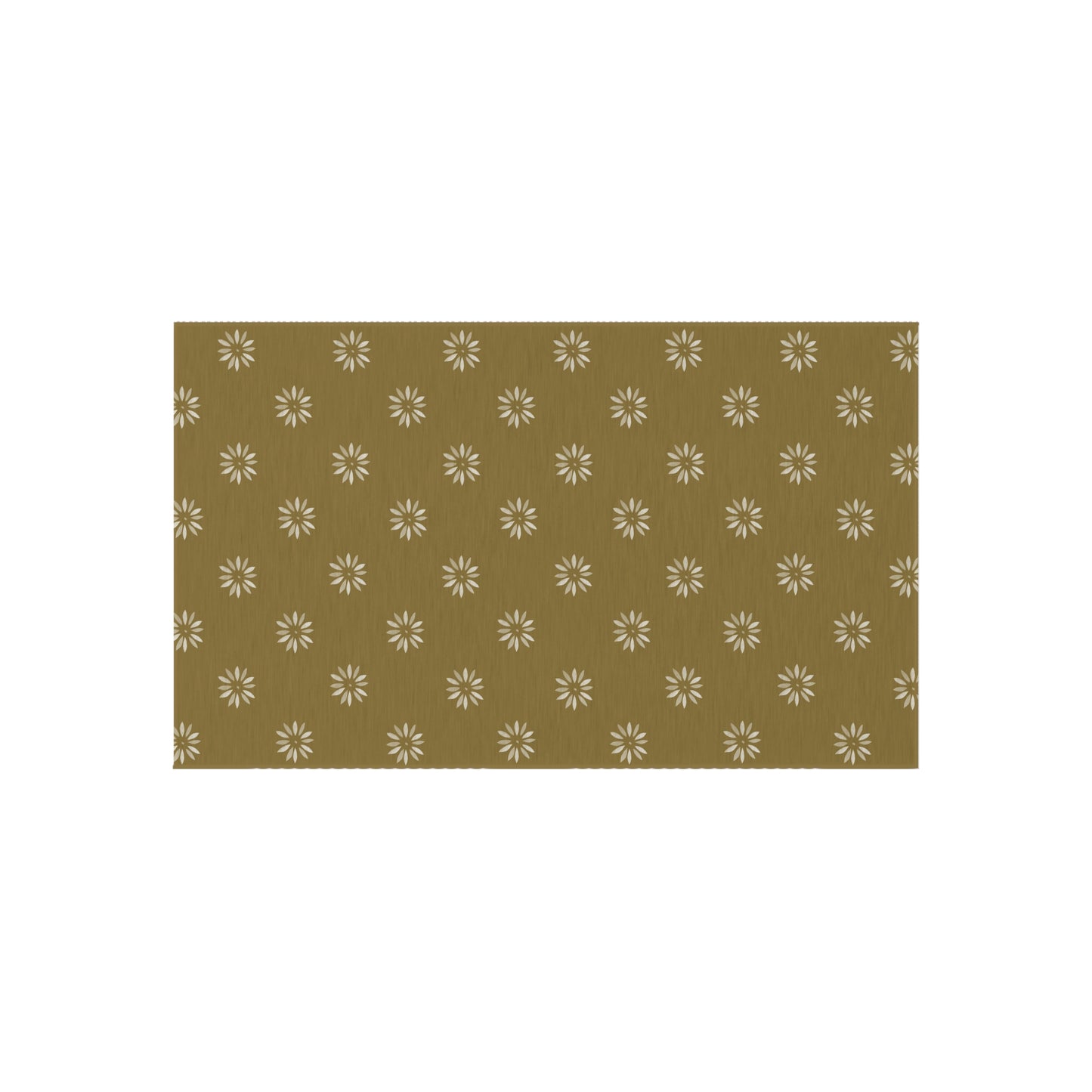 Cream Daisy on light green/gold Outdoor Rug