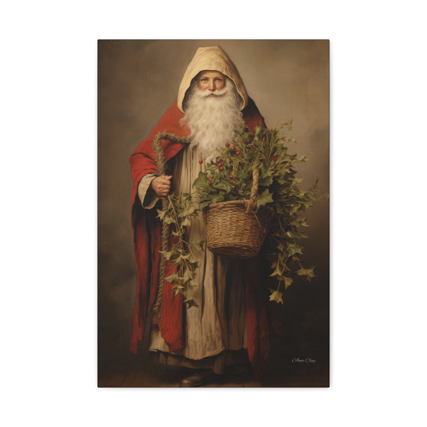WS Sharing Santa Matte Canvas, Stretched, 1.25"