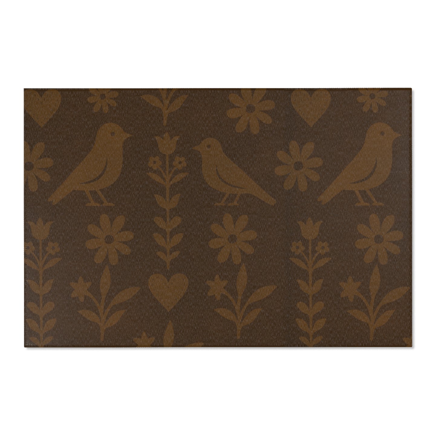 Cozy Bird & Flower Area Rug | Farmhouse Decor, Boho Style, Living Room Accent, Bird Lovers Gift, Soft Floor Mat