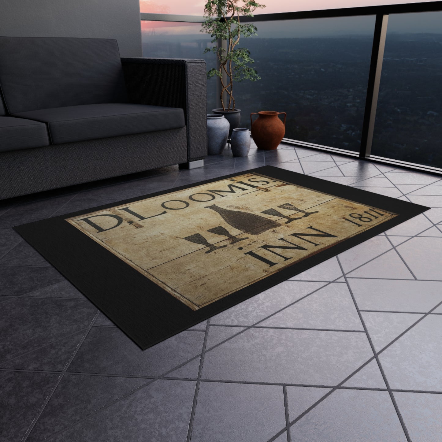 Vintage-Inspired Outdoor Rug for Patios and Decks