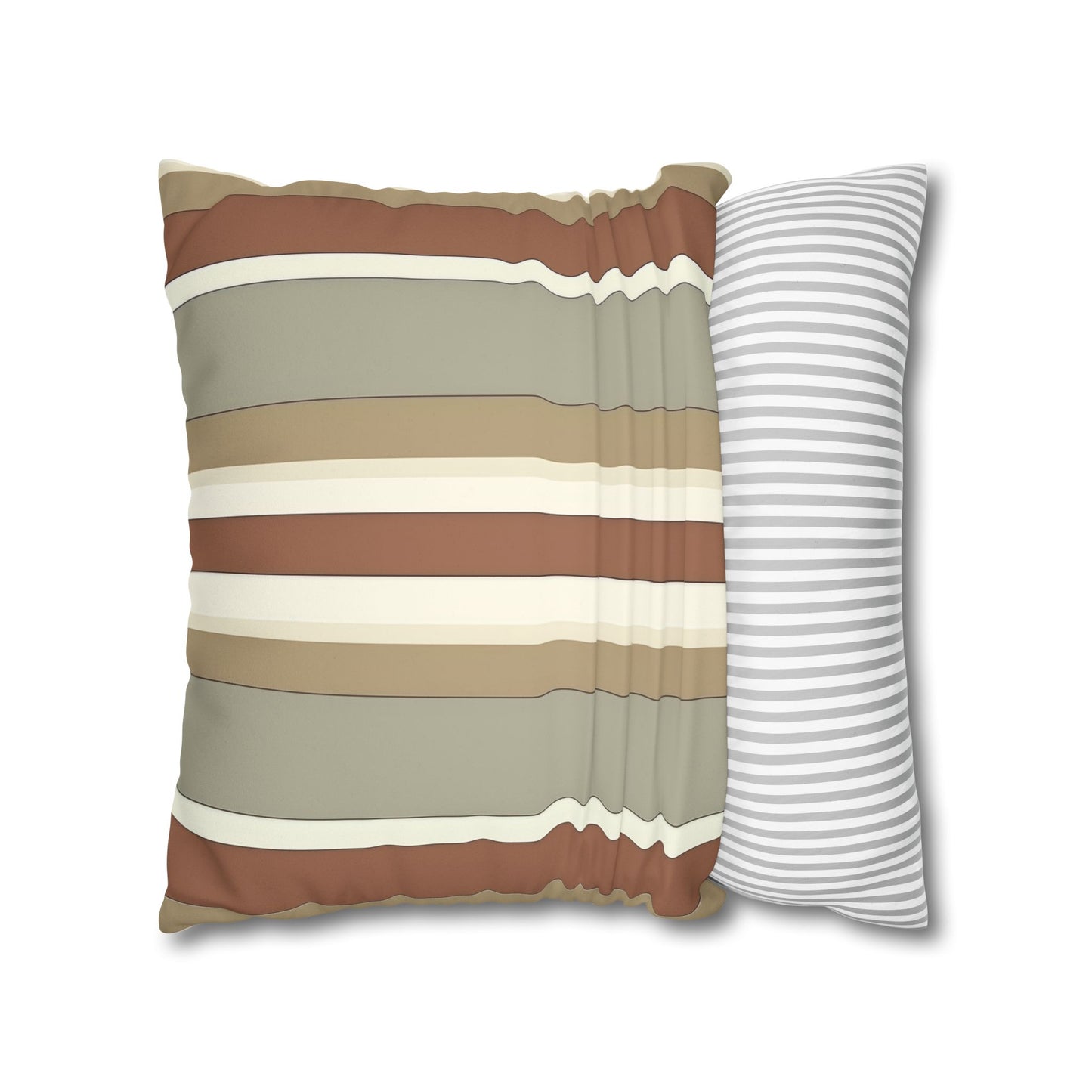 Fantasy Collecion Stencil Stalk Taupe Faux Suede Square Pillowcase