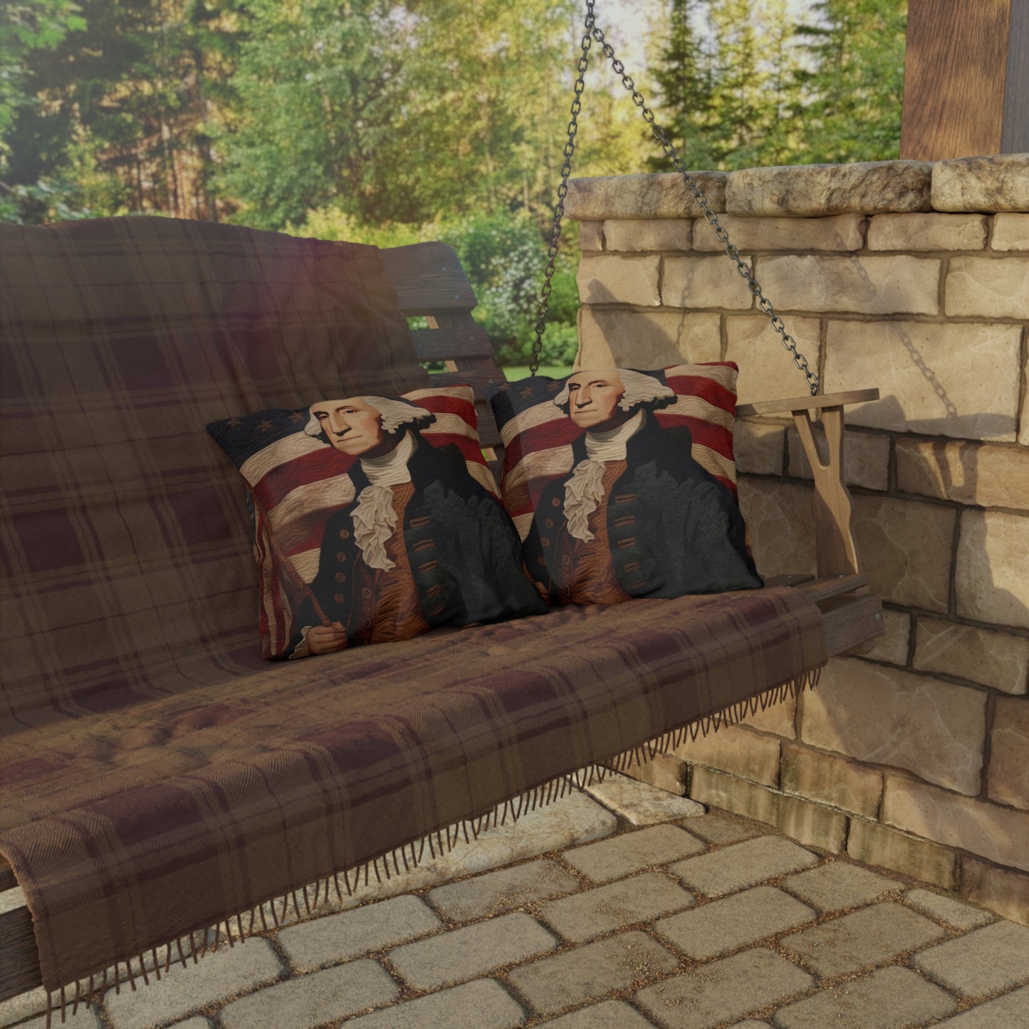 Needle Stitch George Outdoor Pillows