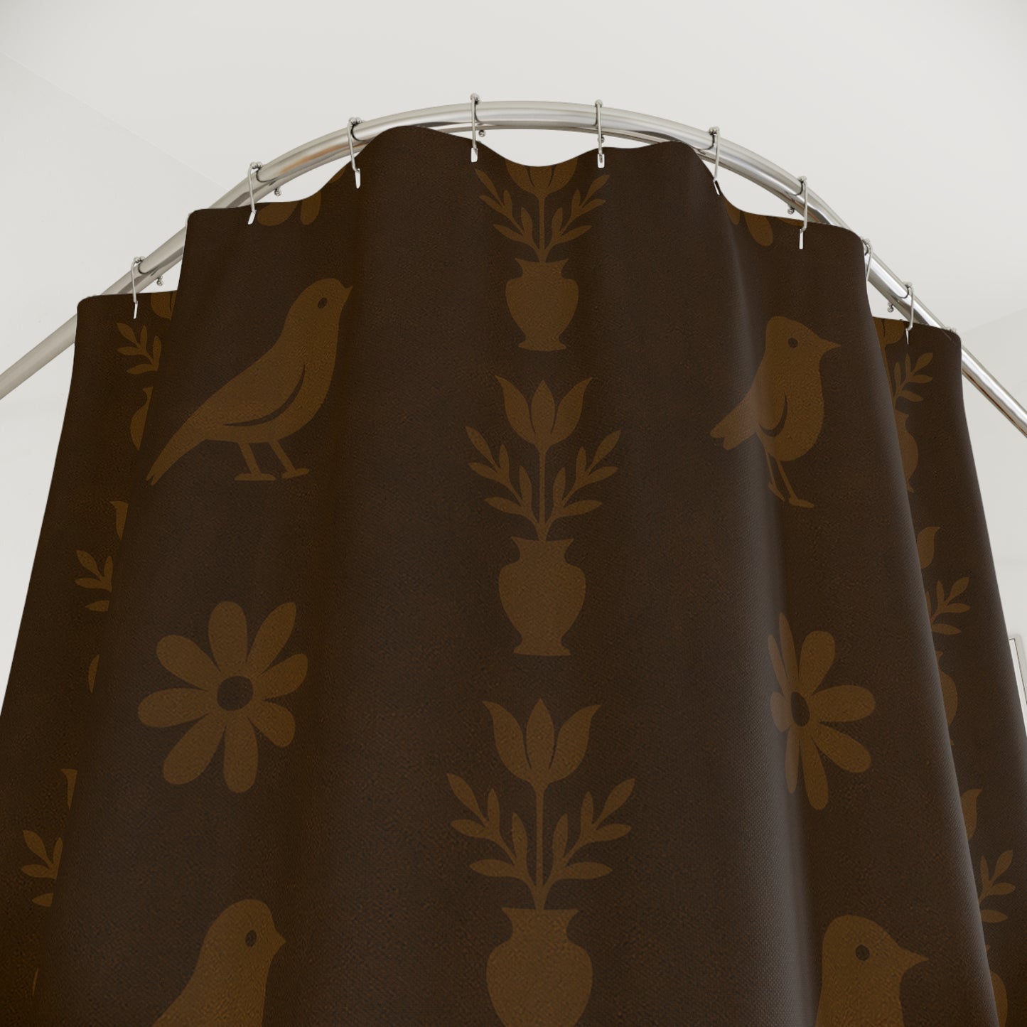 Vintage-Inspired Bird Shower Curtain, Boho Bathroom Decor, Nature-Themed Home Accessory, Gift for Bird Lovers, Rustic Bathroom Styling
