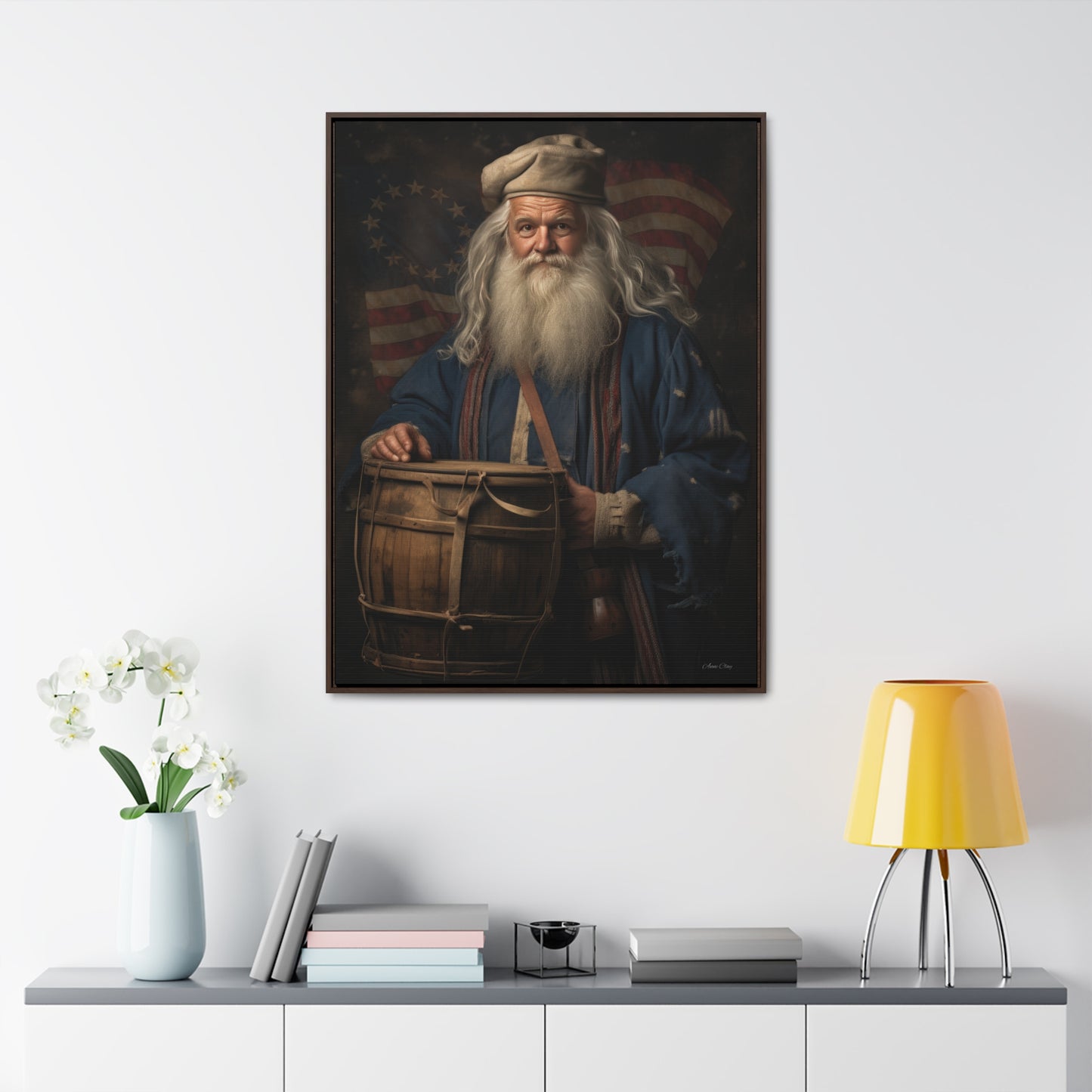 Framed Americana Santa Gallery Canvas Wraps, Vertical Frame