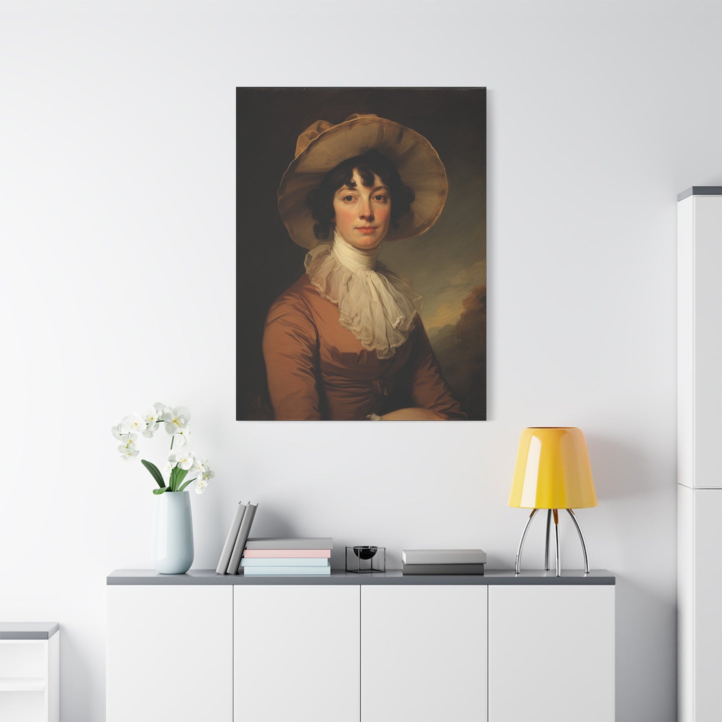 Miss Jane Early American Portrait Classic Portrait Matte Canvas Wall Art - Elegant Home Decor