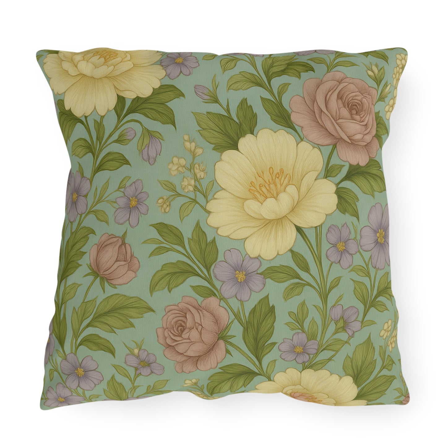 Botanical Outdoor Pillows, Floral Patio Decor, Garden Cushions, Shabby Chic Throw, Summer Home Accents