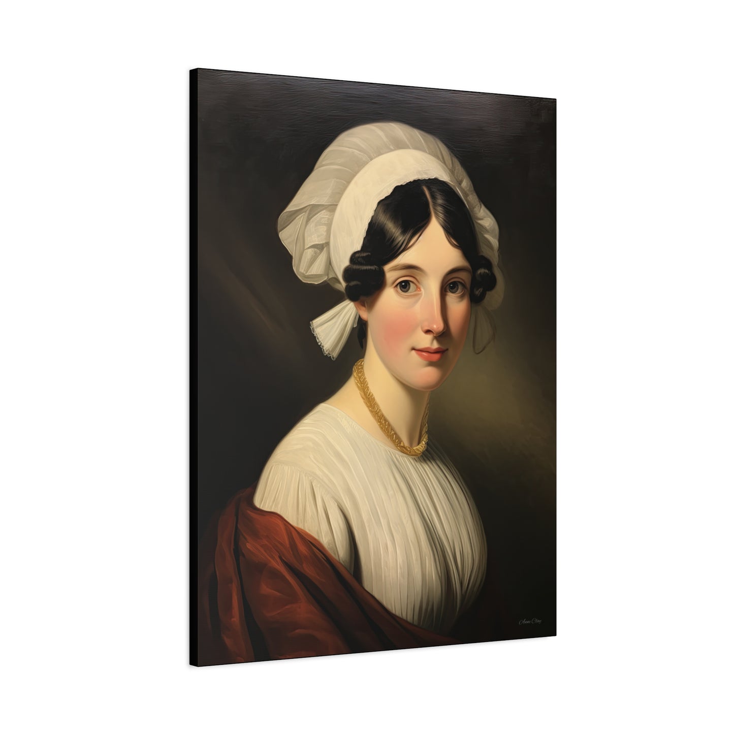 Miss Anne Early American Vintage Portrait Canvas Wall Art - Elegant Home Decor