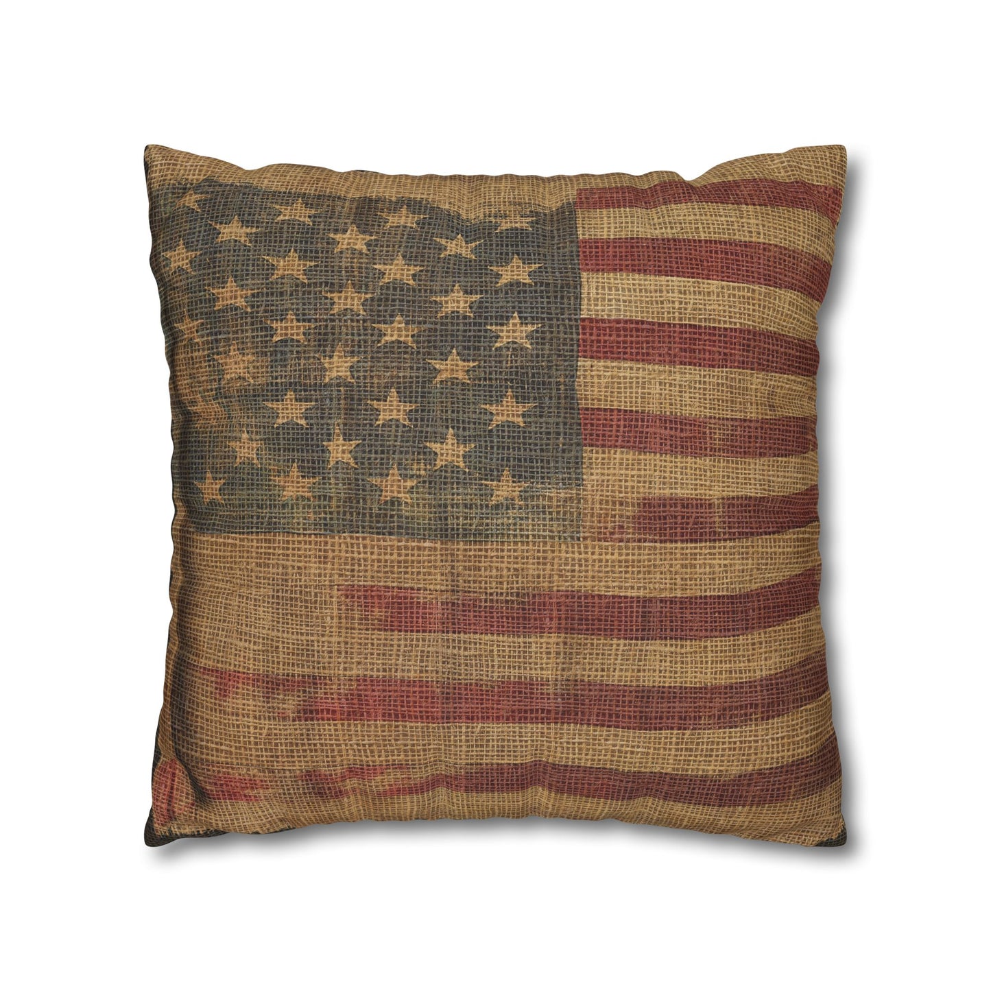 Grungy Flag Square Poly Canvas Pillowcase