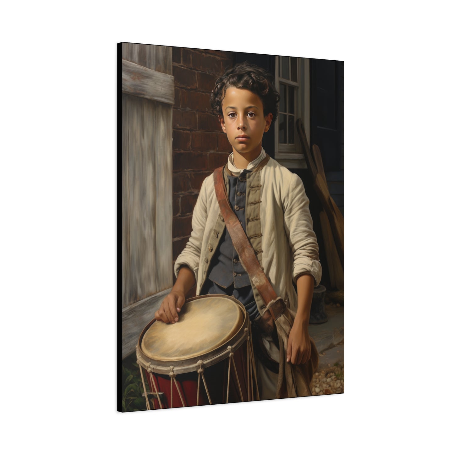 Historic Drummer Boy Matte Canvas Wall Art - 1.25" Stretched Print for Home Decor