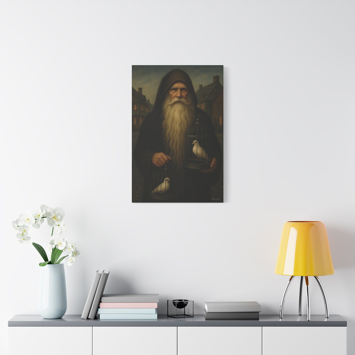 Peace Santa, Old World Colonial Wall Art Canvas, Large Print, Home Decor, Gift for Art Lovers, Christmas