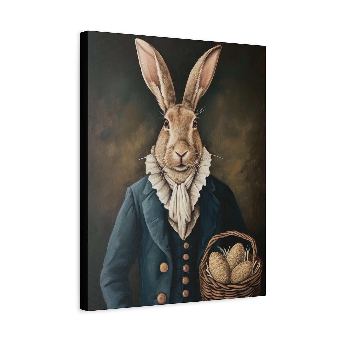 Whimsical Rabbit Canvas Art - Easter Decor - Anne Clay
