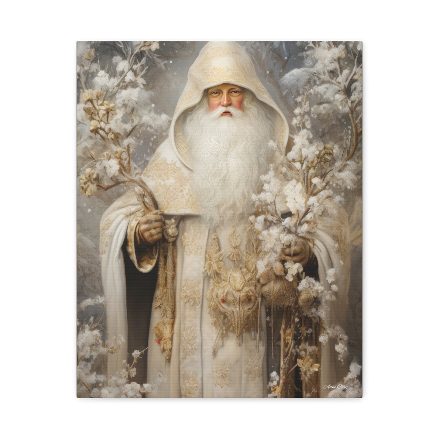 Winter White Santa Matte Canvas, Stretched, 1.25"