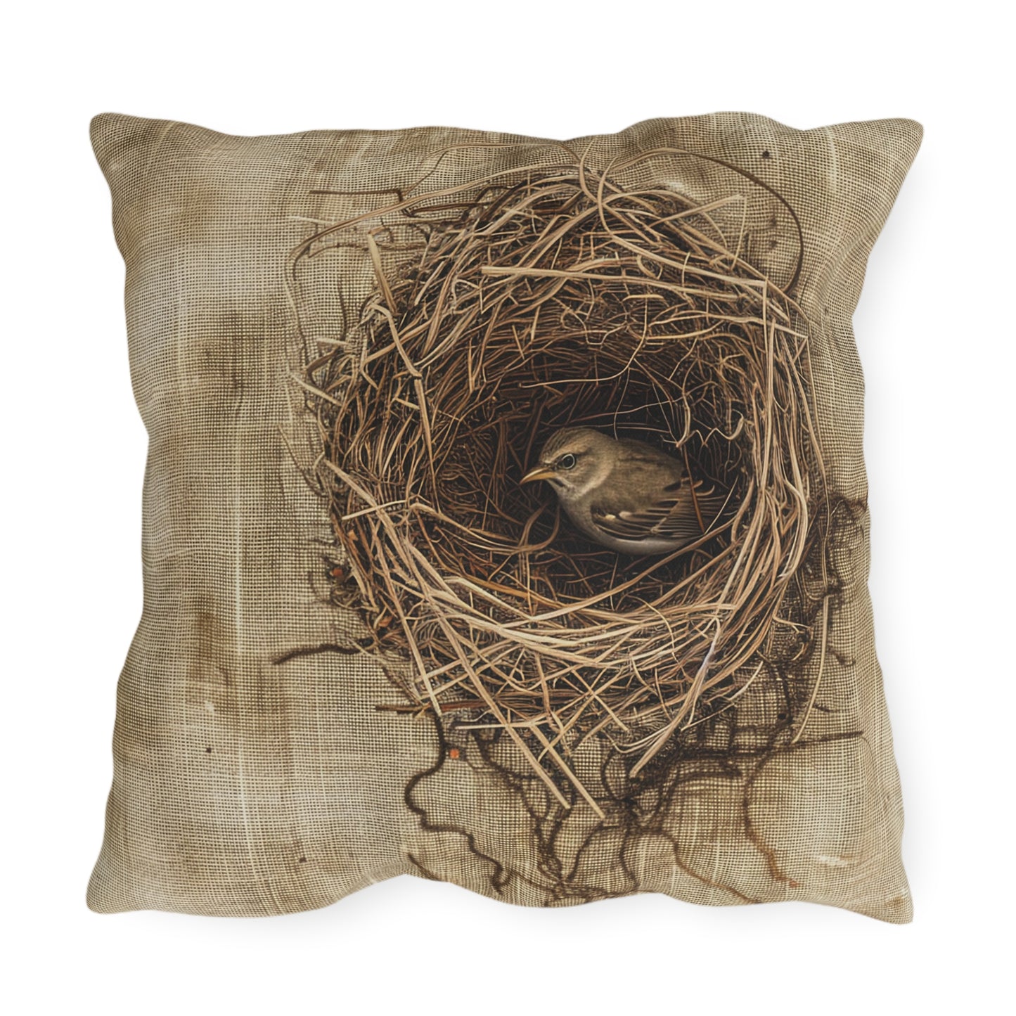 Bird in the Nest Outdoor Pillows