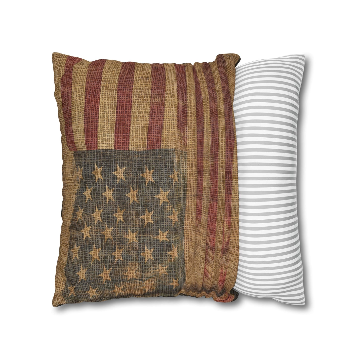 Grungy Flag Square Poly Canvas Pillowcase
