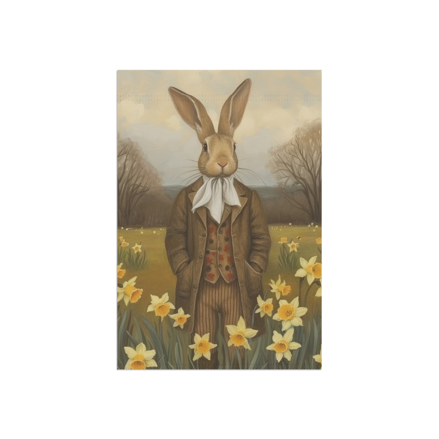 Whimsical Easter Garden Banner - Vintage Bunny Design