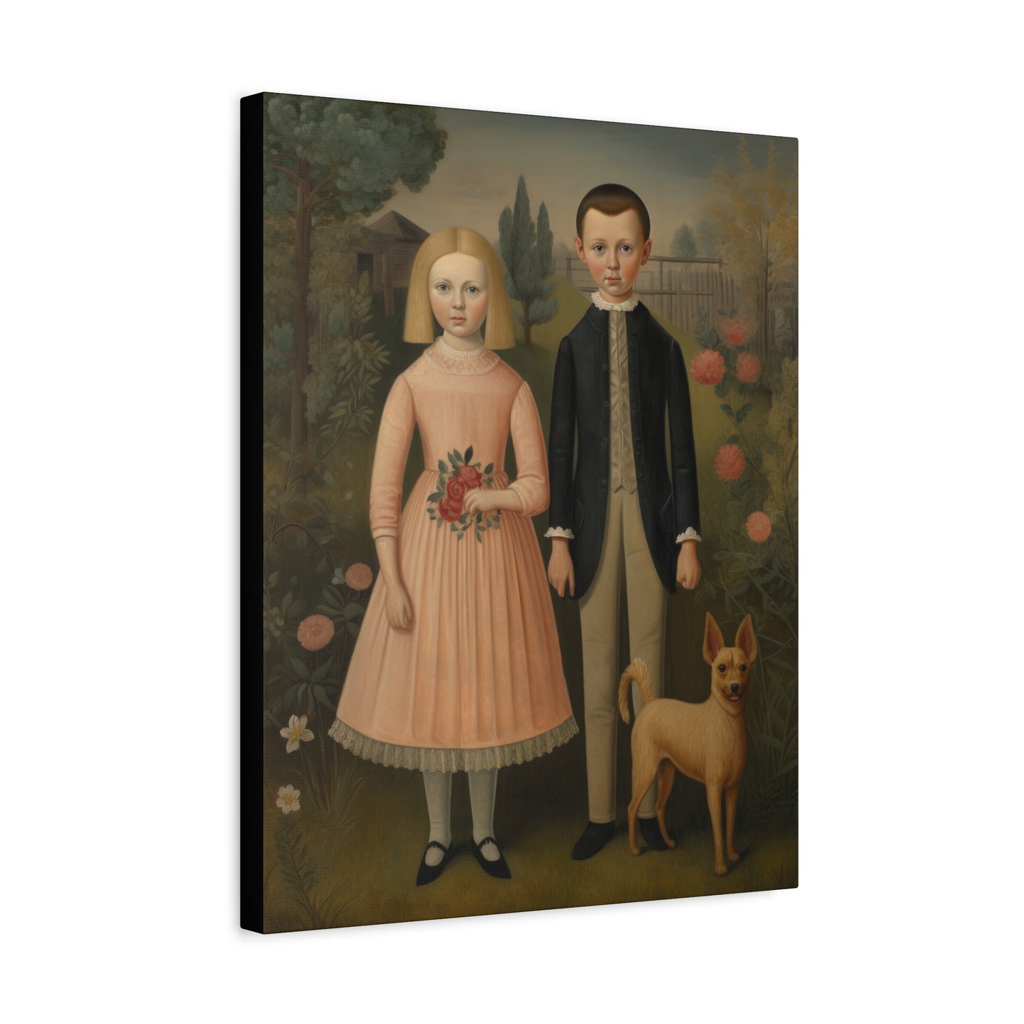 Whimsical Vintage Art Print - Matte Stretched Canvas Wall Decor