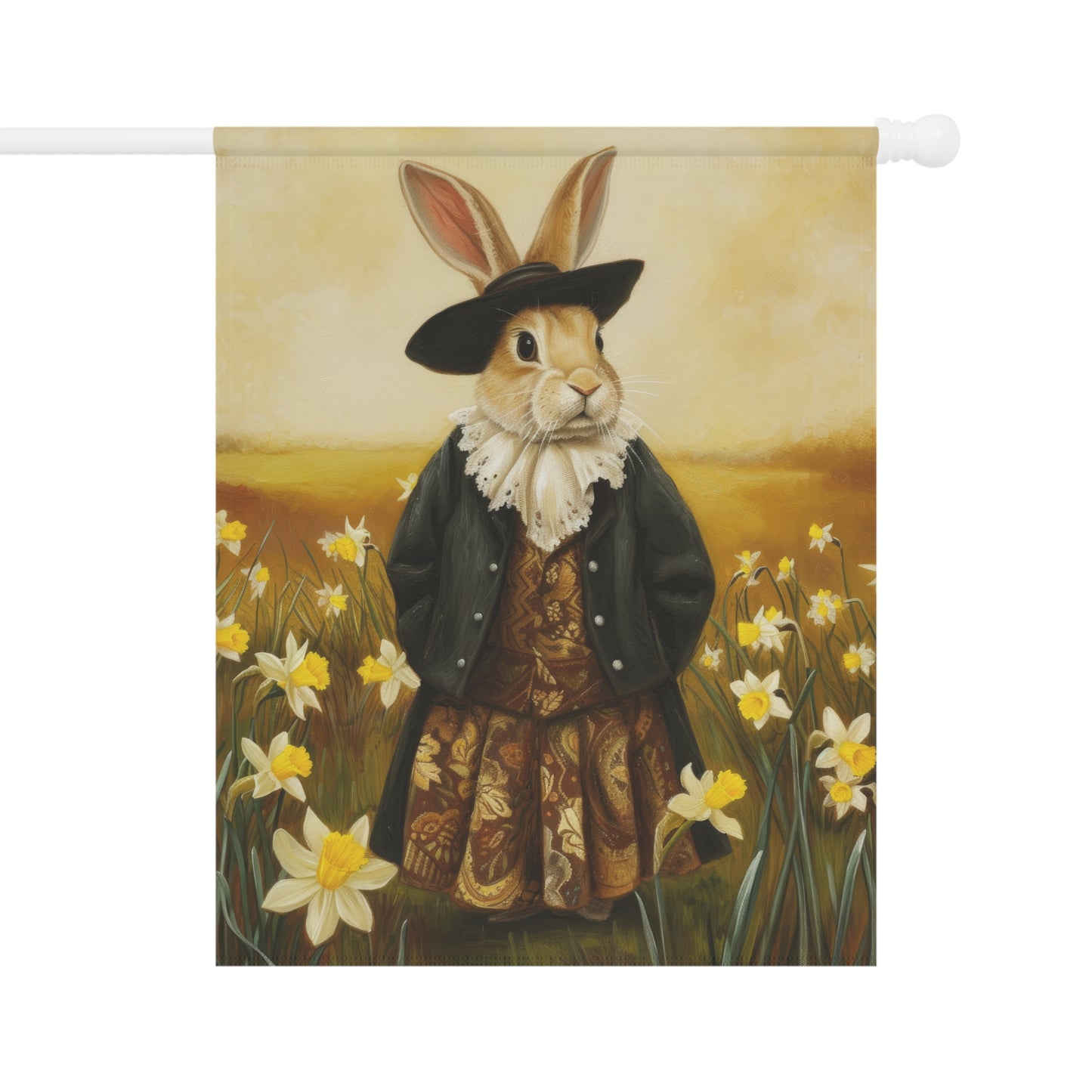 Whimsical Rabbit Garden Banner - Spring Decor
