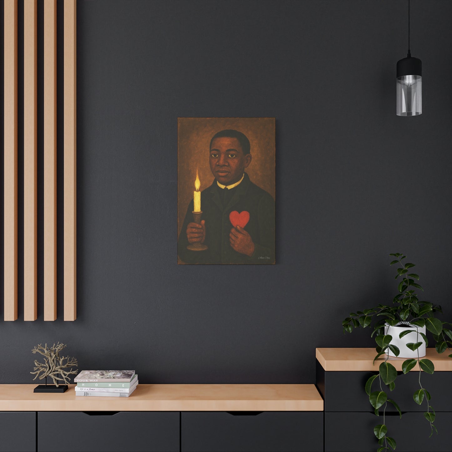 Heartfelt Canvas Art Print | Spiritual Home Decor, Black History Month, Candle Holder, Motivational Wall Art