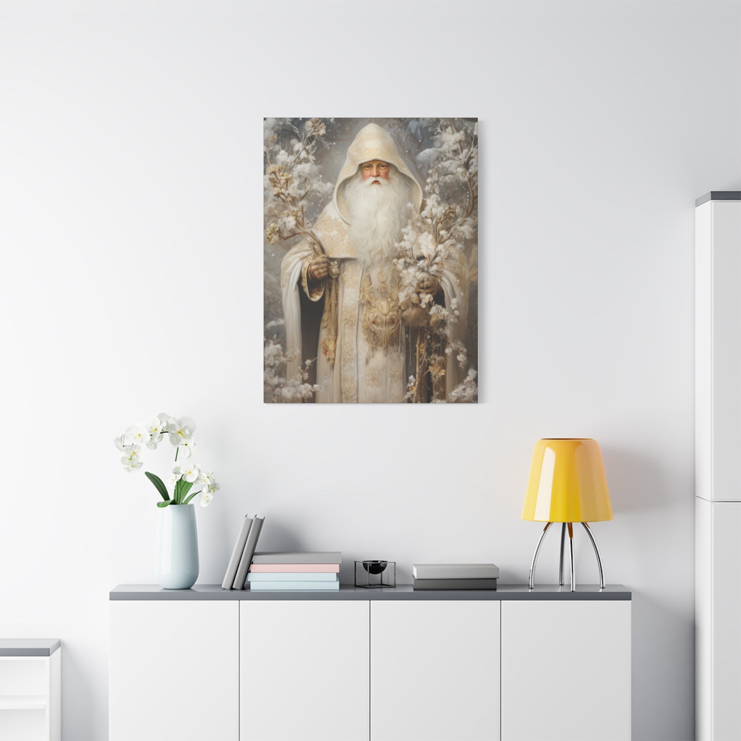 Winter White Santa Matte Canvas, Stretched, 1.25"