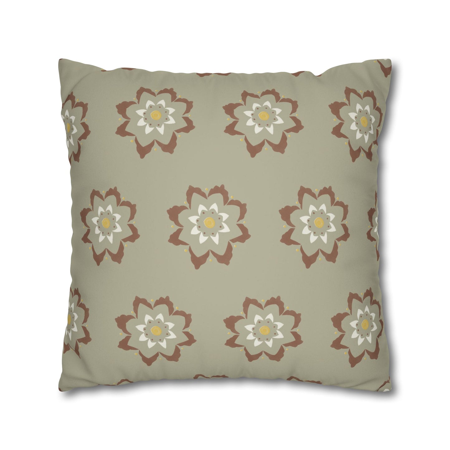 Fantasy Collection Medium Pattern Taupe Faux Suede Square Pillowcase