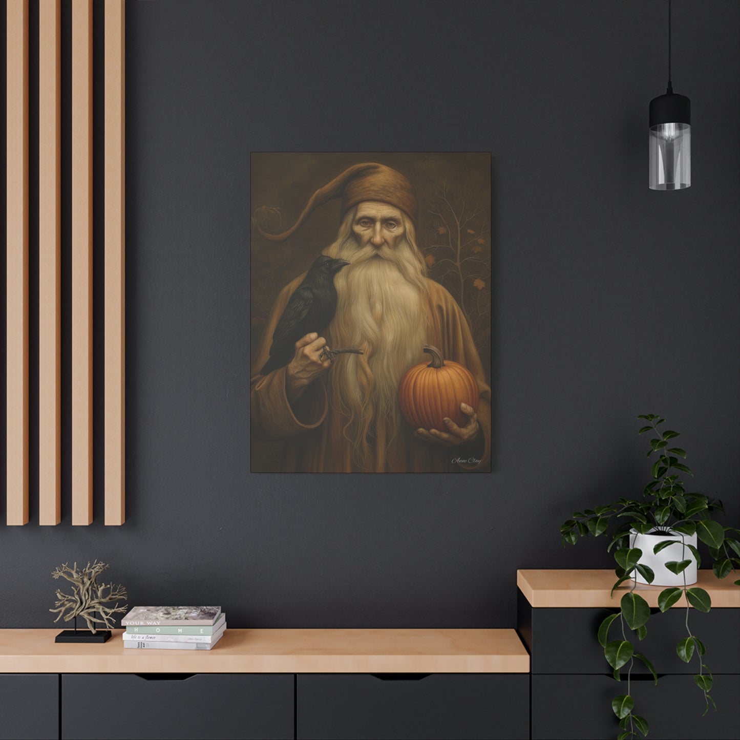 Mystical Harvest Canvas Art, Autumn Decor, Halloween Wall Art, Rustic Home Decoration, Gift for Nature Lovers