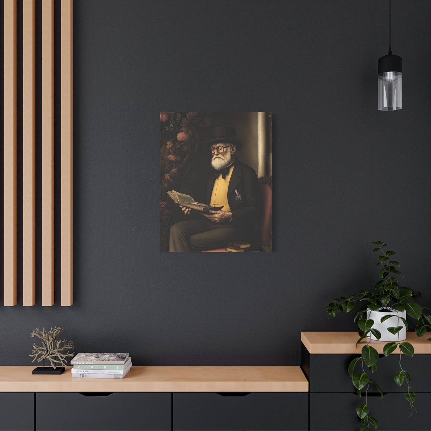 Vintage Literary Canvas Wall Art, Reading Decor, Unique Gift for Book Lovers, Home Office Wall Art, Cozy Vibe Decor
