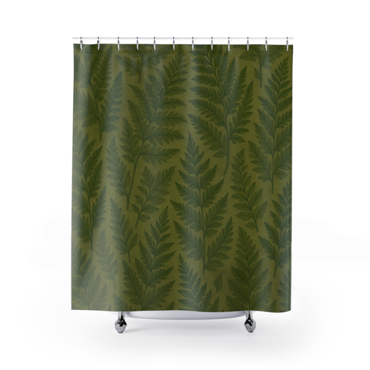 Botanical Fern Shower Curtain - Chic Bathroom Decor, Tropical Vibes, Home Decor, Gift for Nature Lovers, Eco-Friendly Bathroom