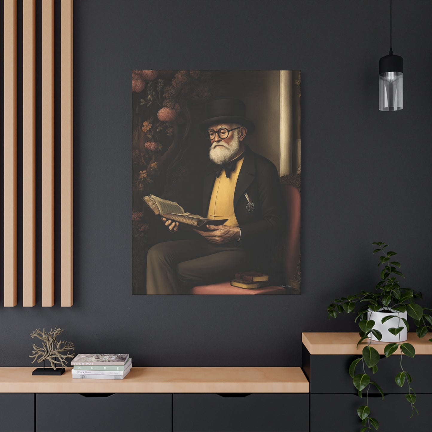 Vintage Literary Canvas Wall Art, Reading Decor, Unique Gift for Book Lovers, Home Office Wall Art, Cozy Vibe Decor