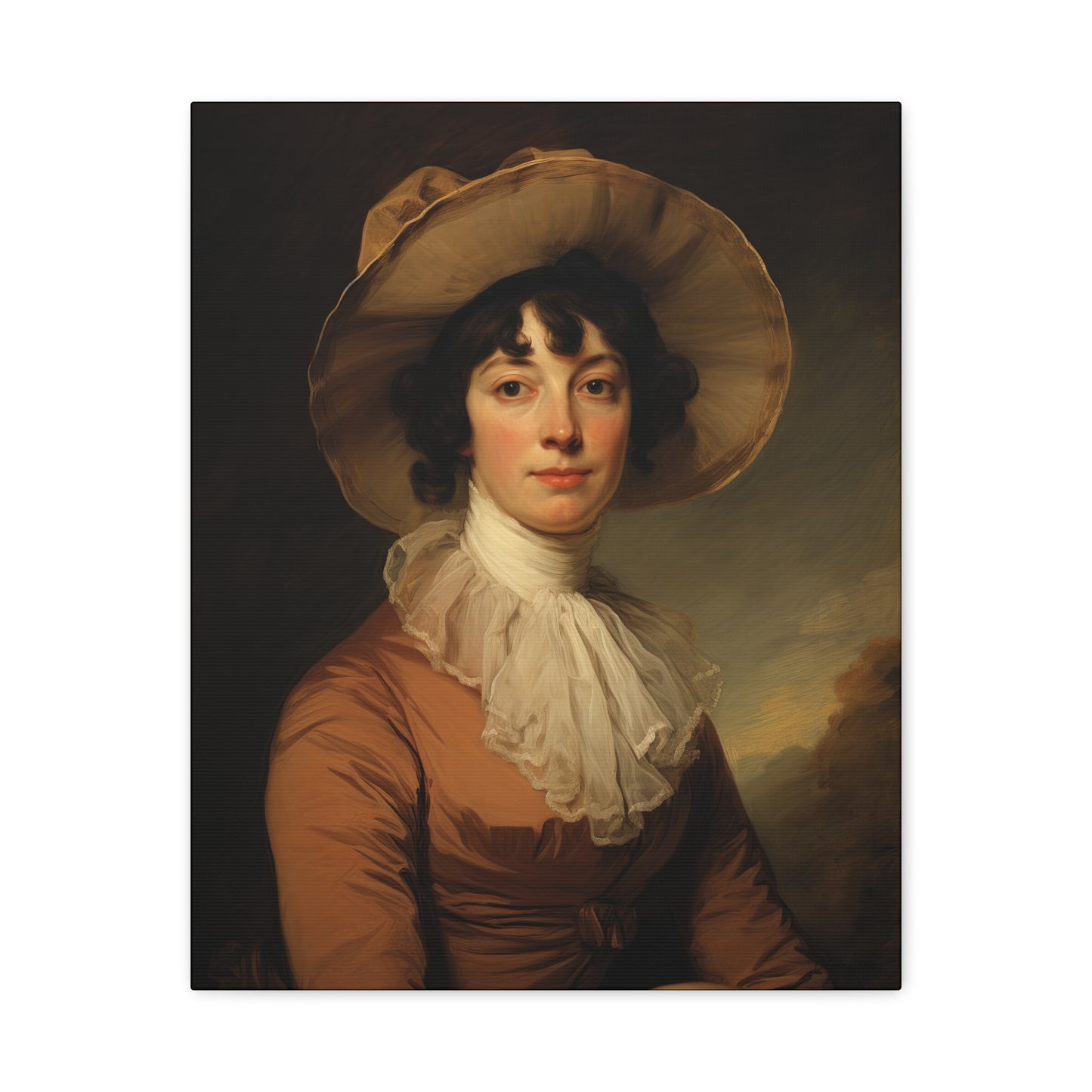 Miss Jane Early American Portrait Classic Portrait Matte Canvas Wall Art - Elegant Home Decor