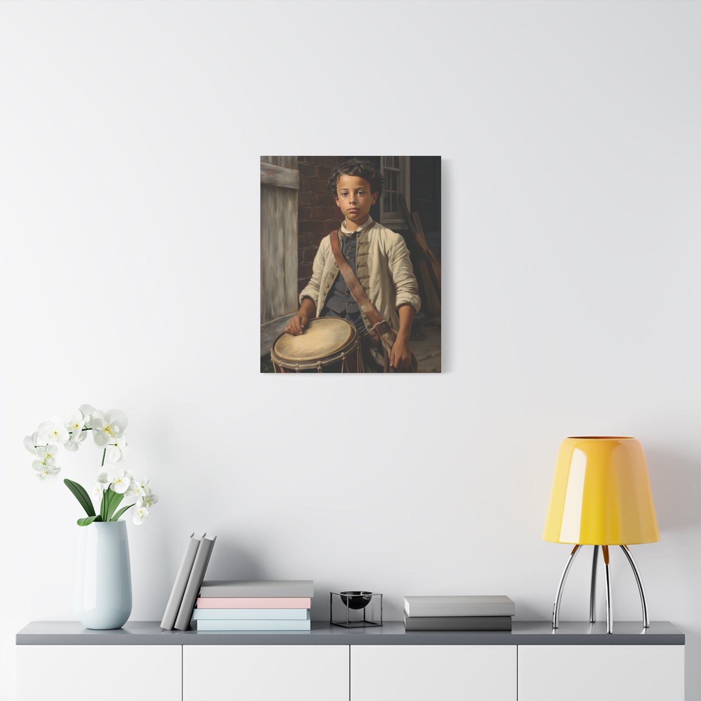 Historic Drummer Boy Matte Canvas Wall Art - 1.25" Stretched Print for Home Decor